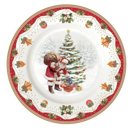 Porcelán desszerttányér 19cm, Nostalgic Christmas