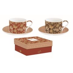   Porceláncsésze+alj 240ml, 2 személyes, dobozban, Coffee Mania, Fleurs Des Reves