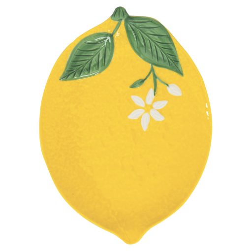 Sárga citrom porcelán kínálótál 25x18,5cm, Fleurs et Citrons