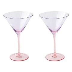   Cocktail üvegpohárszett 2 db-os, színes, 270ml, dobozban,lila-piros, Rainbow