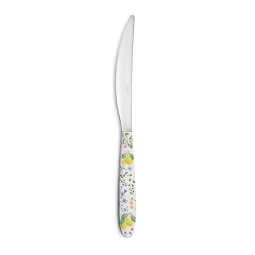 Rozsdamentes kés műanyag dekorborítású nyéllel, 22,5cm, Fleurs et Citrons