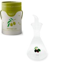   Borosilicate hőálló üveg olajkiöntő belső dekorral, 500ml, olivás					