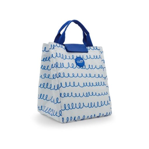 Hőtartó uzsonnás táska, műanyag, 20x19x24cm, 6l, white blue				