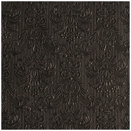 Elegance black dombornyomott papírszalvéta 33x33cm,15db-os