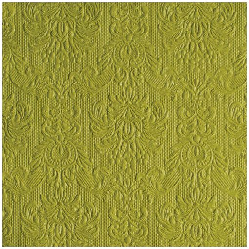Elegance green dombornyomott papírszalvéta 33x33cm,15db-os