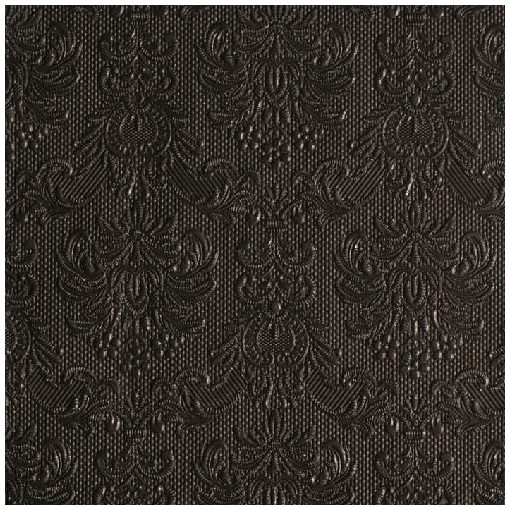 Elegance black dombornyomott papírszalvéta 40x40cm,15db-os