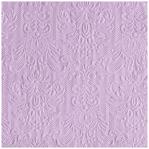 Elegance light purple dombornyomott papírszalvéta 33x33cm,15db-os