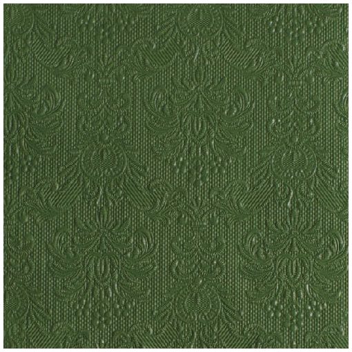 Elegance dark green dombornyomott papírszalvéta 33x33cm,15db-os
