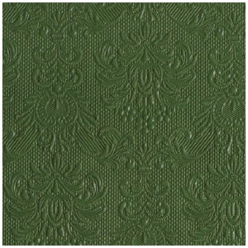 Elegance dark green dombornyomott papírszalvéta 25x25cm,15db-os