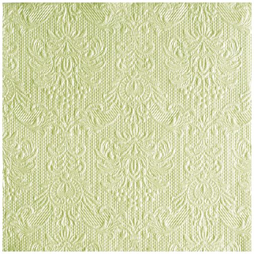 Elegance pearl green dombornyomott papírszalvéta 33x33cm,15db-os