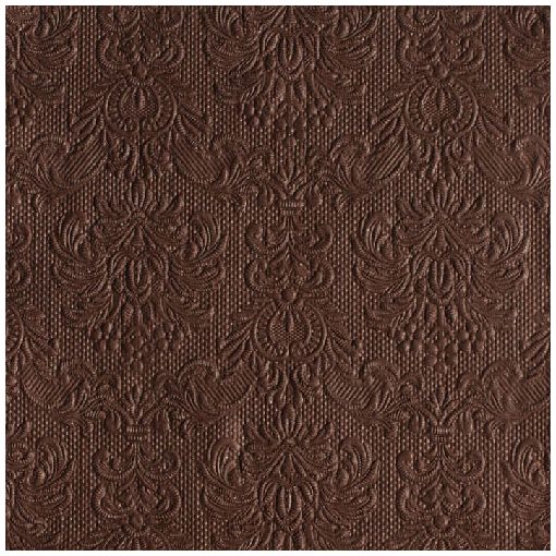Elegance brown dombornyomott papírszalvéta 40x40cm,15db-os