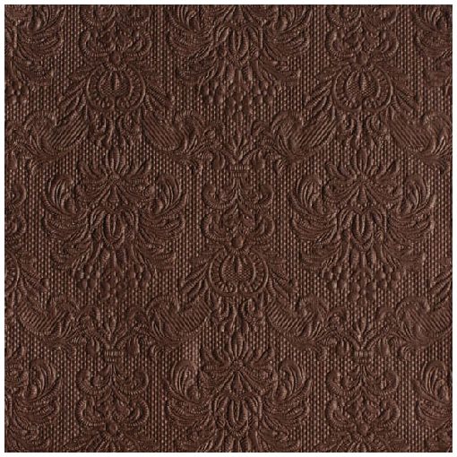 Elegance brown dombornyomott papírszalvéta 33x33cm,15db-os