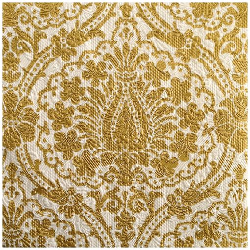 Elegance jaipur cream/gold dombornyomott papírszalvéta 33x33cm,15db-os
