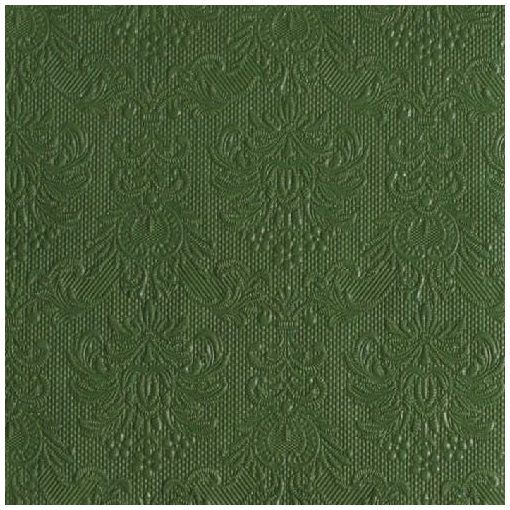 Elegance dark green dombornyomott papírszalvéta 40x40cm, 15db-os