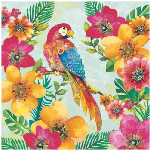 Tropical Parrot papírszalvéta 33x33cm,20db-os