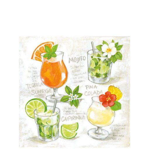 Four Cocktails papírszalvéta 25x25cm,20db-os