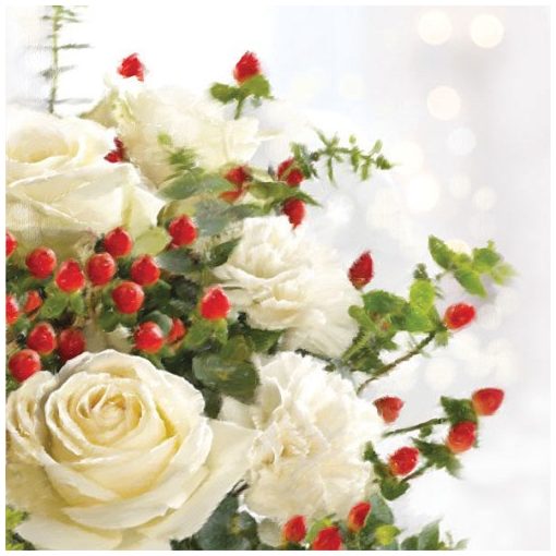 Christmas Roses papírszalvéta 33x33cm,20db-os