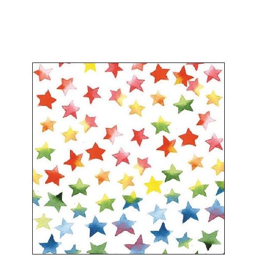 Colourful Stars mix papírszalvéta 25x25cm, 20db-os