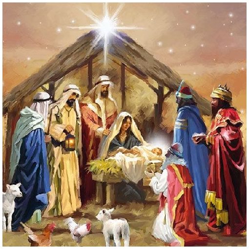 Nativity Collage papírszalvéta 33x33cm,20db-os