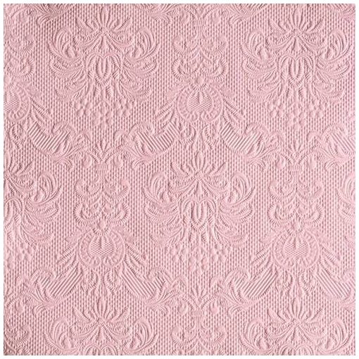 Elegance pastel rose dombornyomott papírszalvéta 33x33cm, 15db-os