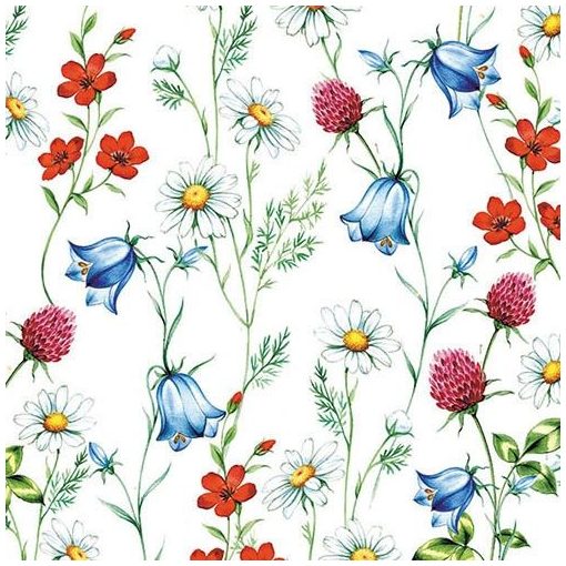 Mixed Wild Flowers white papírszalvéta 33x33cm,20db-os