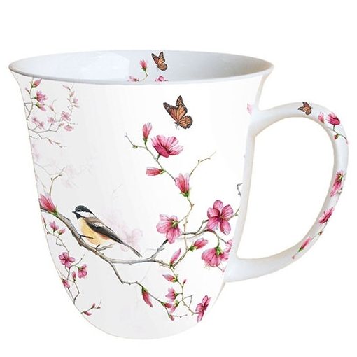 Bird & Blossom white porcelánbögre 0,4l