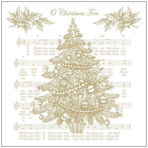 O Christmas Tree Gold papírszalvéta 33x33cm,20db-os