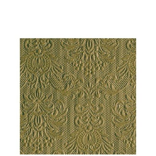 Elegance Olive Green dombornyomott papírszalvéta 25x25cm,20db-os