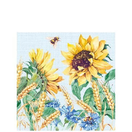 Sunflower and Wheat blue papírszalvéta 25x25cm,20db-os