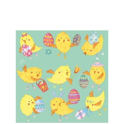 Easter Chicks Mint papírszalvéta 25x25cm,20db-os