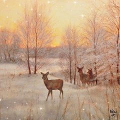 Deer At Sunset papírszalvéta 33x33cm,20db-os
