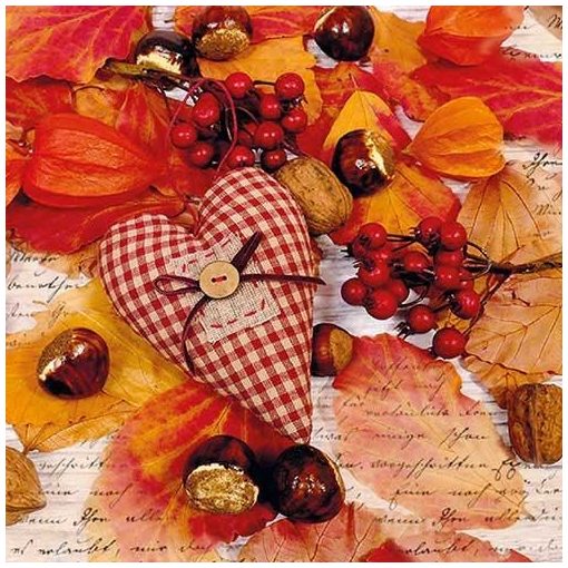 Autumn Heart papírszalvéta 33x33cm,20db-os