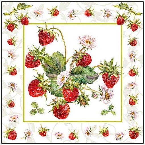 Fresh Strawberries papírszalvéta 33x33cm,20db-os