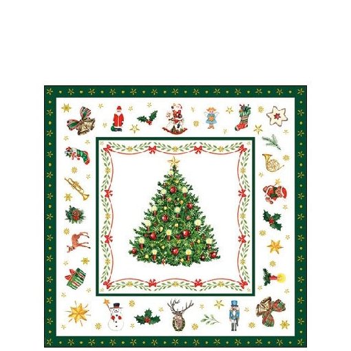 Christmas Evergreen white papírszalvéta 25x25cm, 20db-os