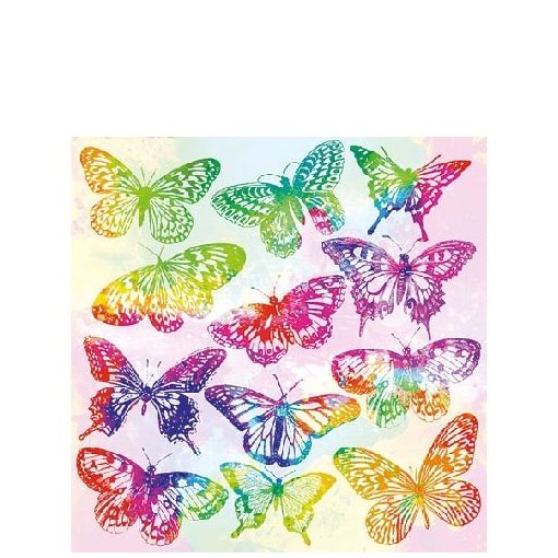 Aquarell Butterflies Mix papírszalvéta 25x25cm,20db-os