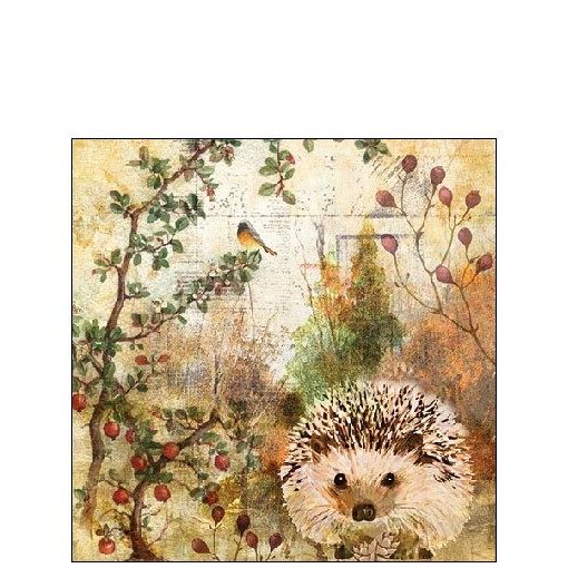 Autumn Hedgehog papírszalvéta 25x25cm,20db-os
