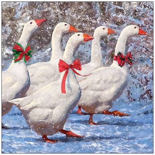 X-mas Geese papírszalvéta 33x33cm, 20db-os