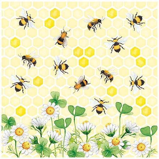 Bees Joy papírszalvéta 33x33cm,20db-os