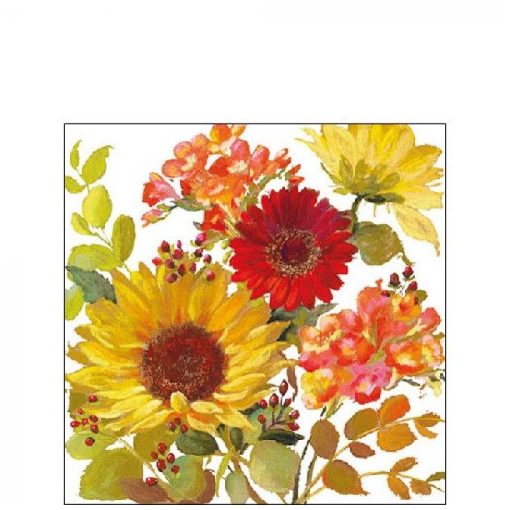 Sunny Flowers Cream papírszalvéta 25x25cm,20db-os
