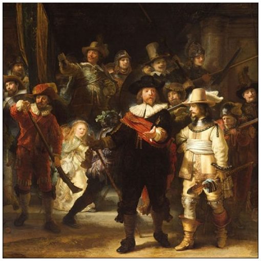 Night Watch  papírszalvéta 33x33cm,20db-os (Rembrandt:Éjjeli őrjárat)