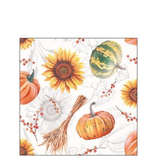 Pumpkins & Sunflowers papírszalvéta 25x25cm, 20db-os
