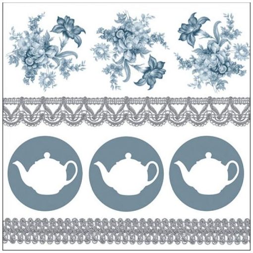 Teapots Blue papírszalvéta 33x33cm,20db-os