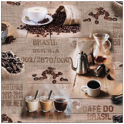 Brasil Coffee papírszalvéta 33x33cm,20db-os