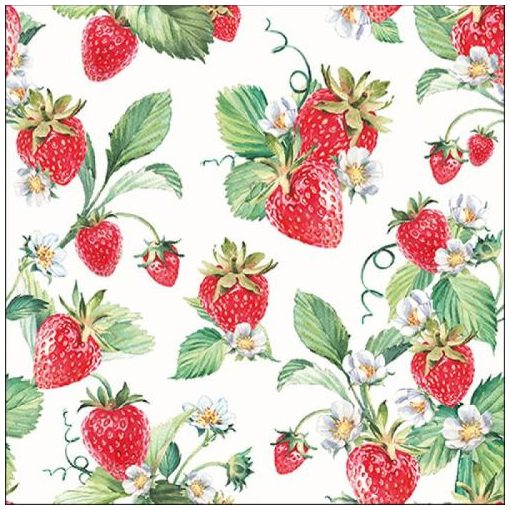 Garden Strawberries papírszalvéta 33x33cm, 20db-os