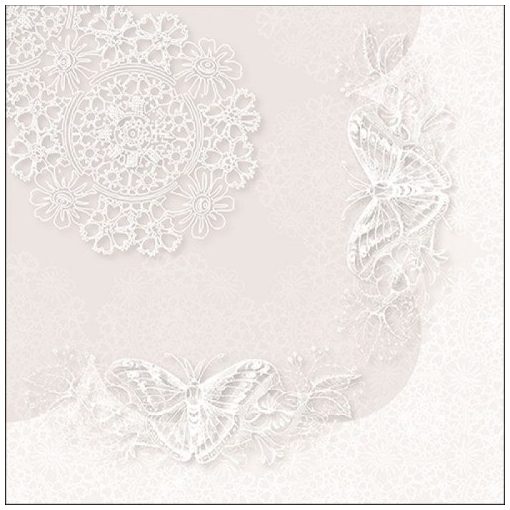 Butterfly Lace White papírszalvéta 33x33cm,20db-os