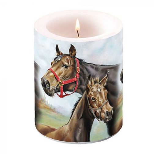 Horse Love átvilágítós gyertya 12x10cm
