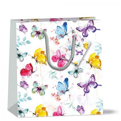 Butterfly Collection White papír ajándéktáska 22x13x25cm