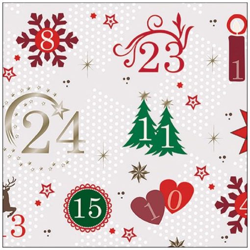 Advent Calendar papírszalvéta 33x33cm, 20db-os