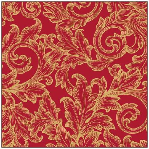 Baroque Gold/Red papírszalvéta 33x33cm, 20db-os