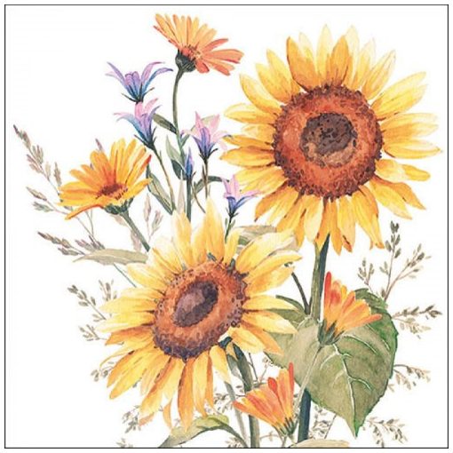 Sunflowers papírszalvéta 33x33cm, 20db-os